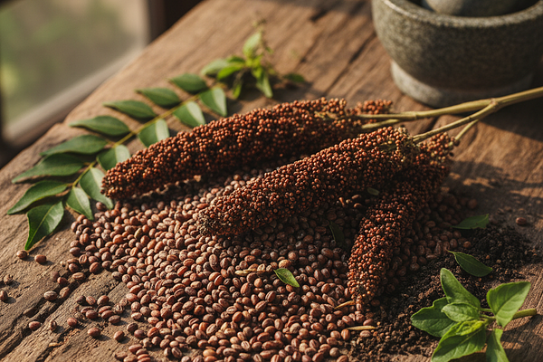 Finger millet/Ragi - GI 35-40, high calcium and iron