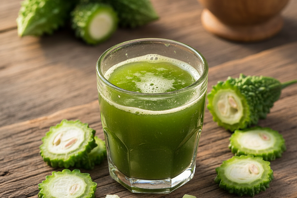 Bitter gourd (karela) juice 50-100ml - Reduces post-meal glucose by 54 mg/dL