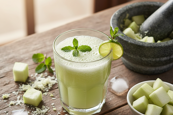 Ash gourd juice - Cooling, alkalizing, mild blood sugar reduction