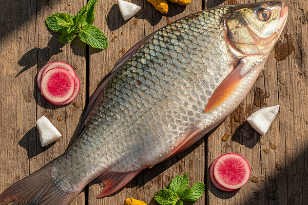 Rohu fish (Labeo rohita) - Cooling, sweet taste, pacifies pitta