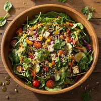 Green salads with mixed vegetables
