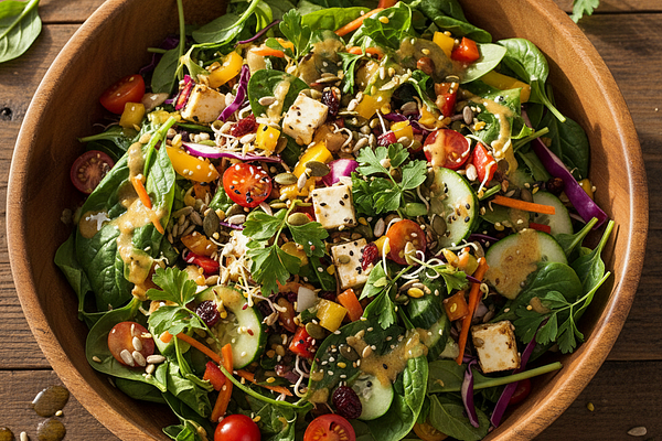 Green salads with mixed vegetables - 30-40% of meal volume