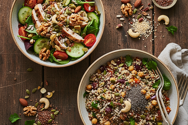 Nuts and seeds in salads - Nutrient-dense, satiating