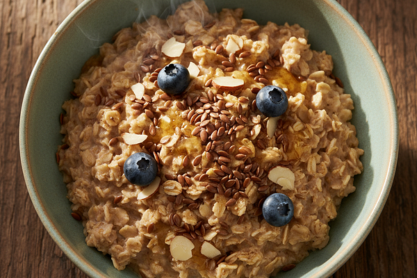 Oatmeal with flaxseeds - laghu, ruksha guna