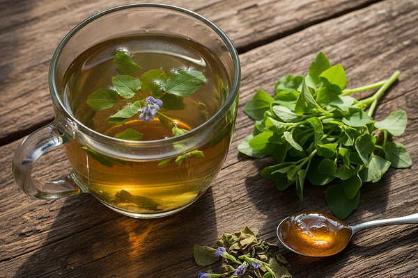Brahmi (Bacopa monnieri) tea - tikta, madhura rasa, nervine tonic