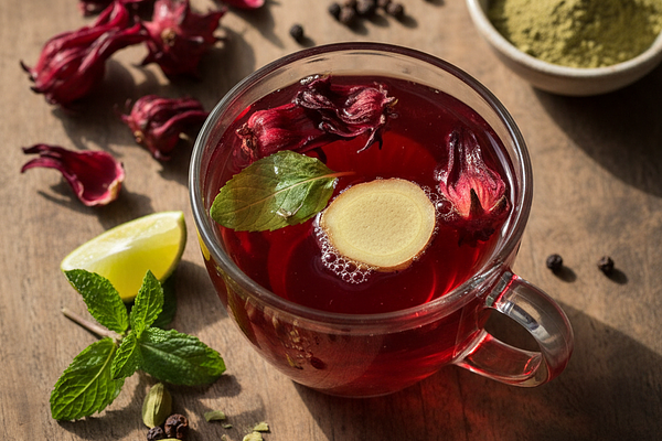 Hibiscus tea - kashaya, tikta rasa, reduces BP