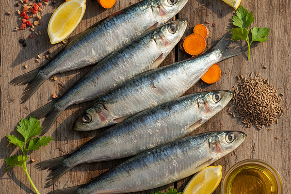 Sardines - Omega-3, vitamin D for mood regulation