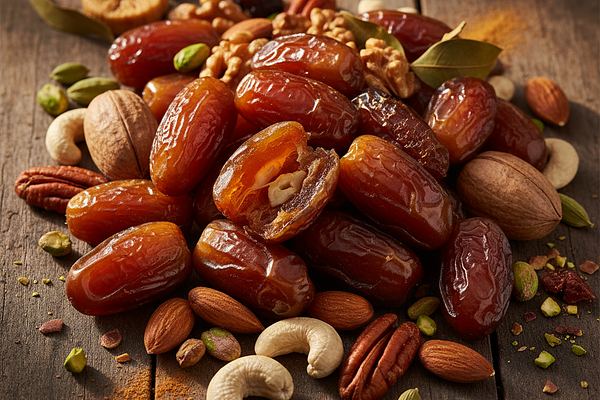 Dates (kharjura) and nuts - madhura, snigdha guna