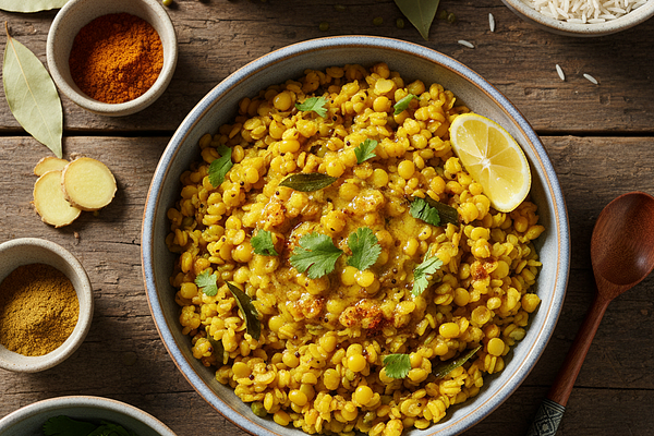 Kitchari (rice and mung dal) - madhura, laghu guna
