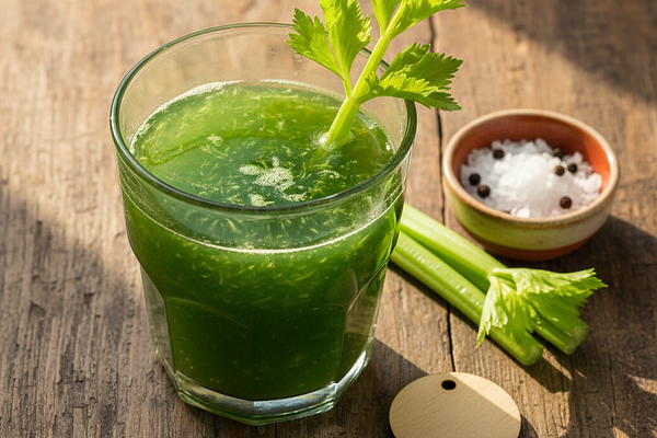 Celery (ajmoda) juice - laghu, tikta rasa, reduces pitta