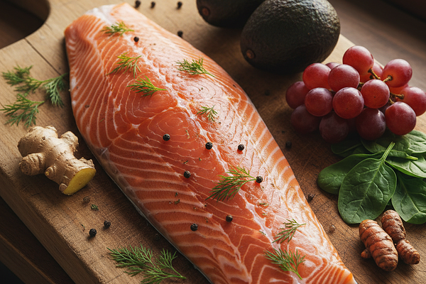 Salmon (unsalted) - Omega-3, potassium, blood pressure support