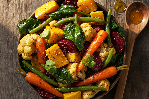 Cooked vegetables with ghee