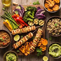 Grilled lean proteins with vegetables