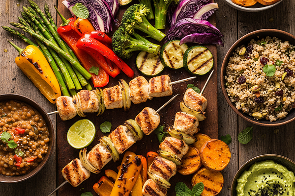 Grilled lean proteins with vegetables