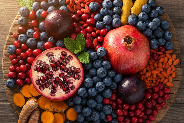 Blueberries and antioxidant fruits