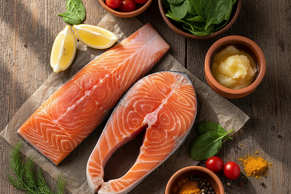 Salmon - Rich in omega-3 fatty acids, reduces inflammation