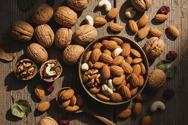 Walnuts and almonds