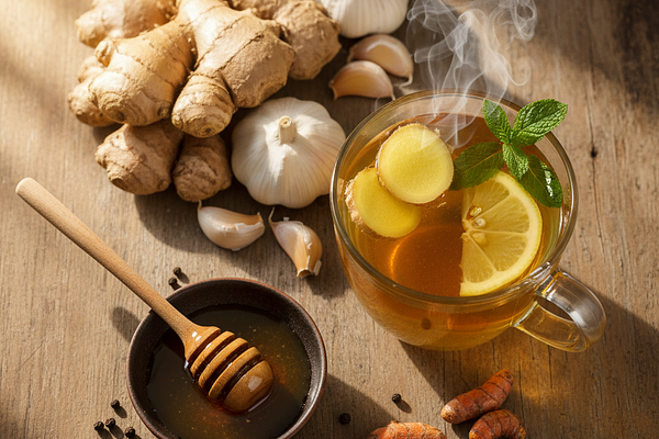 Garlic and ginger tea