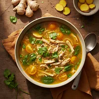 Chicken soup with ginger and turmeric