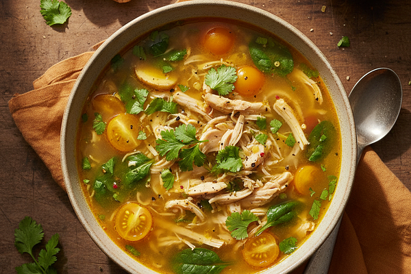 Chicken soup with ginger and turmeric - Warming, anti-inflammatory