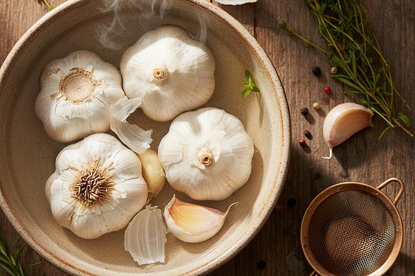 Garlic with warm water