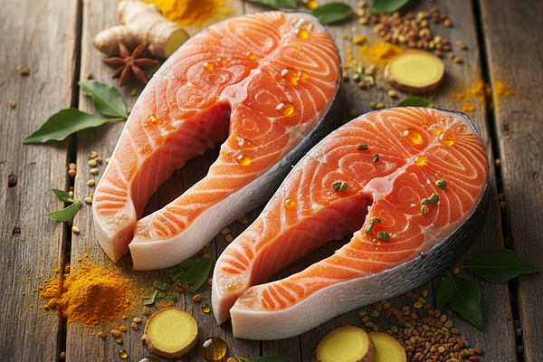 Wild-caught salmon - Omega-3 EPA/DHA, reduces triglycerides