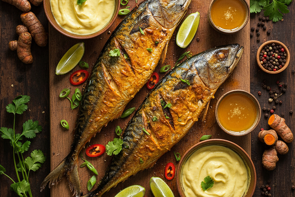 Mackerel baked with turmeric - Anti-inflammatory