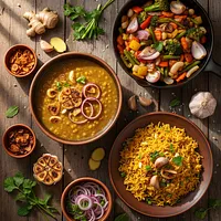 Garlic and onion in meals