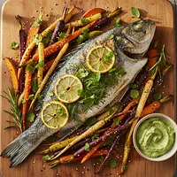 Grilled fish with herbs