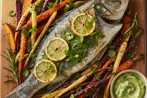 Grilled fish with herbs - Light preparation, heart healthy