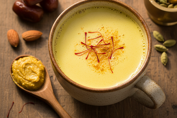 Warm milk with saffron