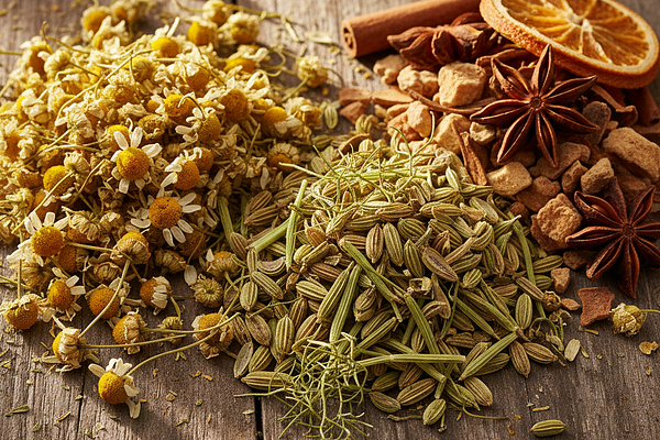 Herbal teas (chamomile, fennel)