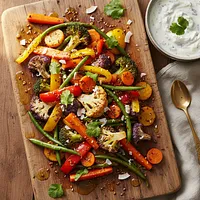 Cooked vegetables with oil