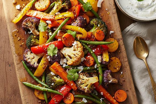 Cooked vegetables with oil