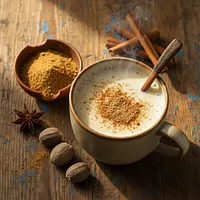 Warm milk with nutmeg