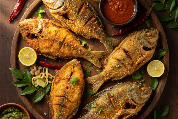 Fried fish preparations - Snigdha ushna guna, aggravates pitta and kapha