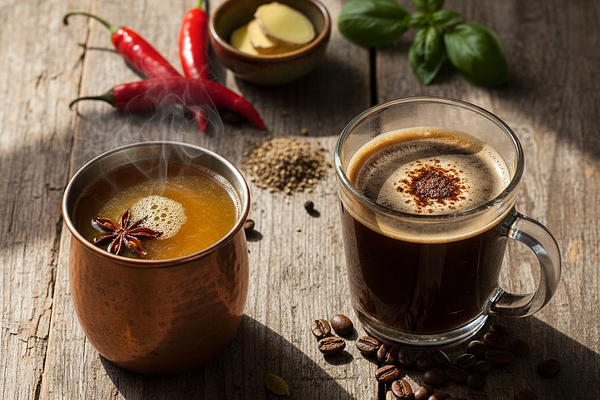 Alcohol and caffeinated beverages - ushna, tikshna guna