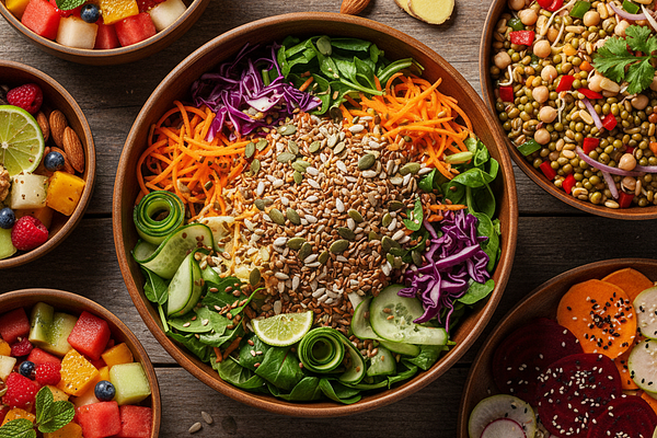 Cold salads and raw foods