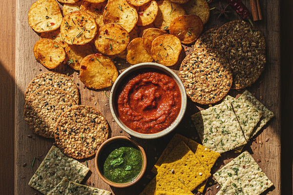 Potato chips and crackers