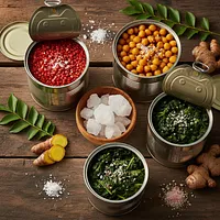 Canned foods with salt