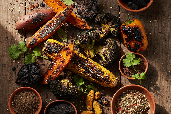 Charred or burnt foods