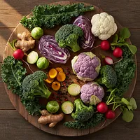 Raw cruciferous vegetables