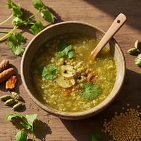 Cooling Mung Dal & Coriander Digestive Soup
