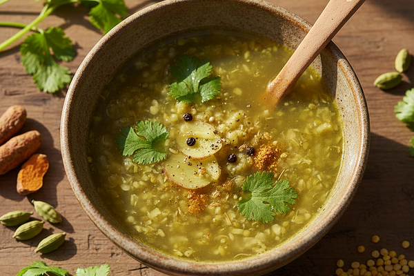 Cooling Mung Dal & Coriander Digestive Soup