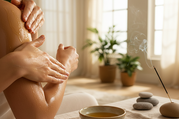 Abhyanga Self-Massage with Warm Ghee and Sesame Oil