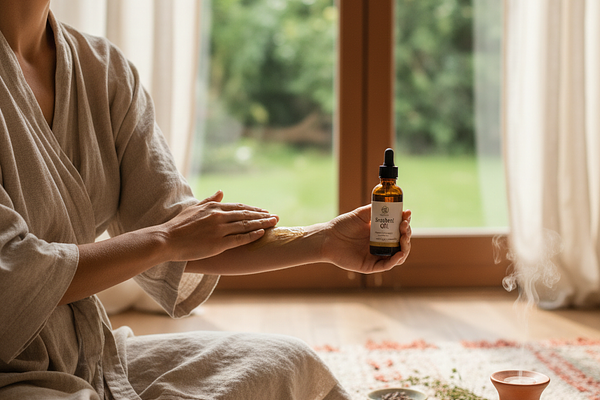 Abhyanga Self-Massage with Warm Ghee and Brahmi Oil