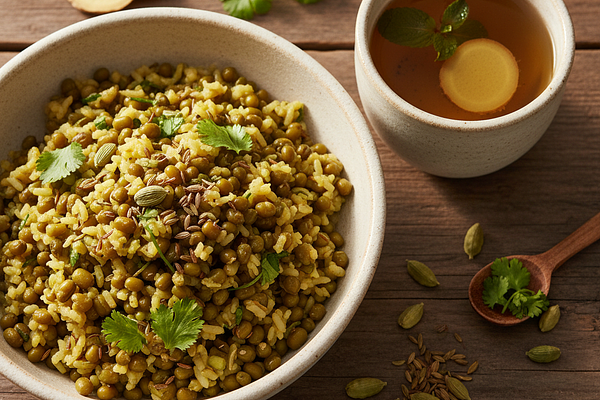 Mung Bean-Coriander Cooling Kitchari