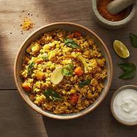 Cumin-Turmeric Cooked Vegetable Khichdi