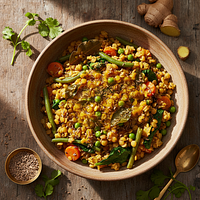 Kitchari-Style Cooked Vegetables with Cumin-Ghee Tempering