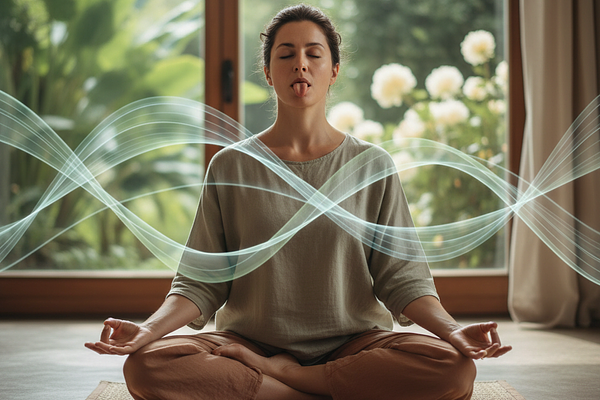 Cooling Shitali Pranayama with Vishama Vritti (Unequal Ratio Breathing)